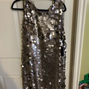 Worthington Matte Silver Paillette sheath dress